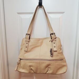 B. Makowsky Tan Leather Shoulder Bag